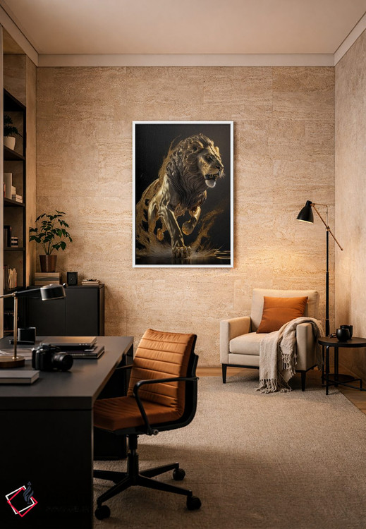 تابلو دکوراتیو Lion,برتری، شیر اثر اسپیس اسکیپز - D6W