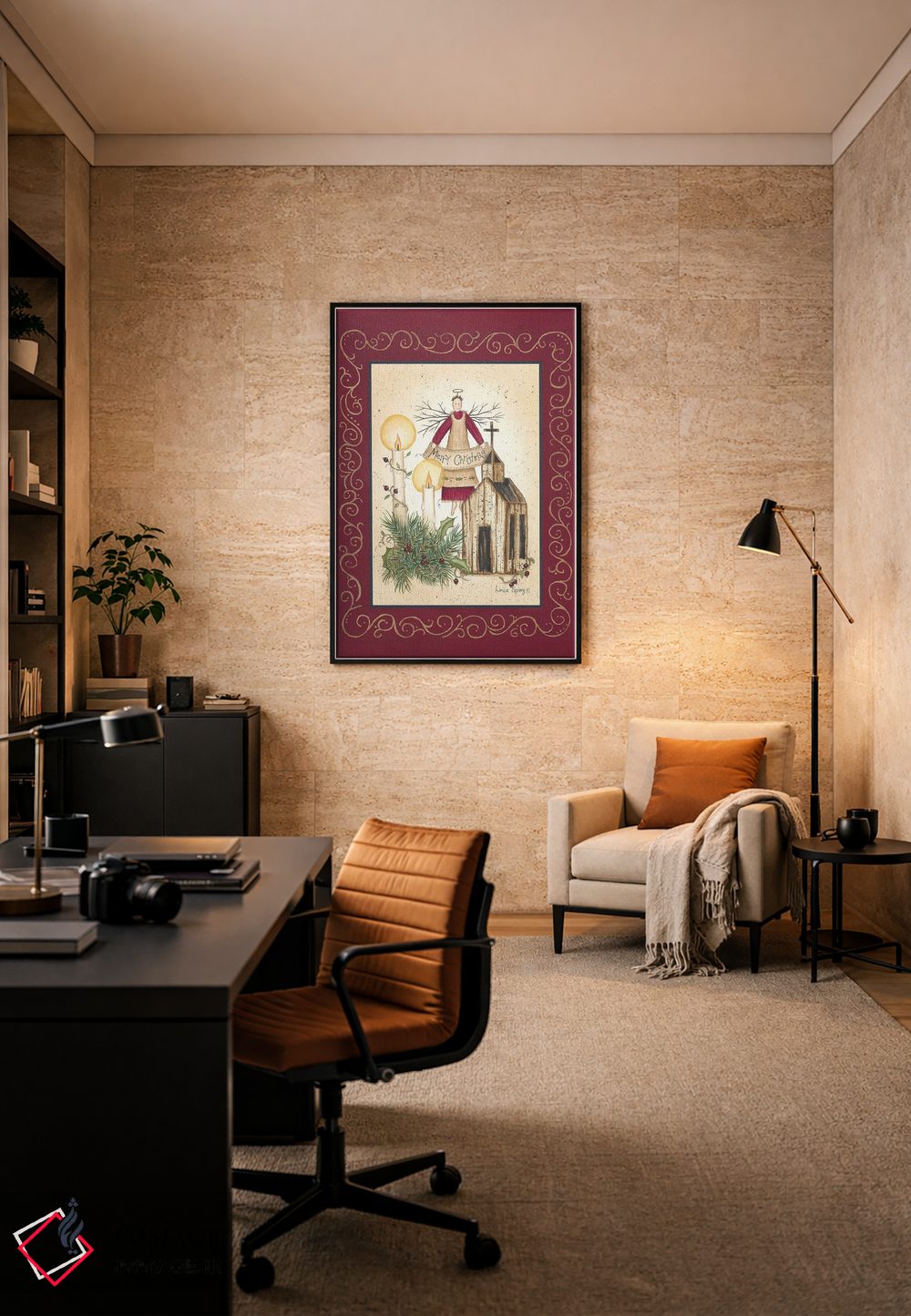 تابلو دکوراتیو فرشته کریسمس مبارک اثر لیندا اسپایوی - D6B