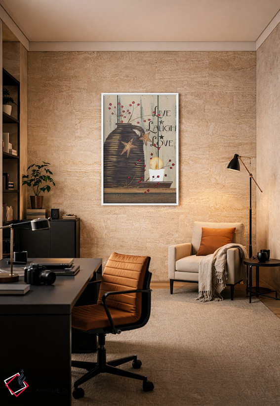 تابلو مدرن زندگی کن، بخند، عشق بورز اثر لیندا اسپایوی - D6W