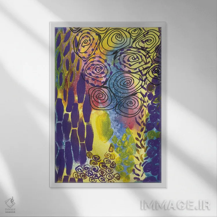 تابلو انتزاعی انتزاعی سه اثر ساشا رابینسون - نمای قابدار سفید