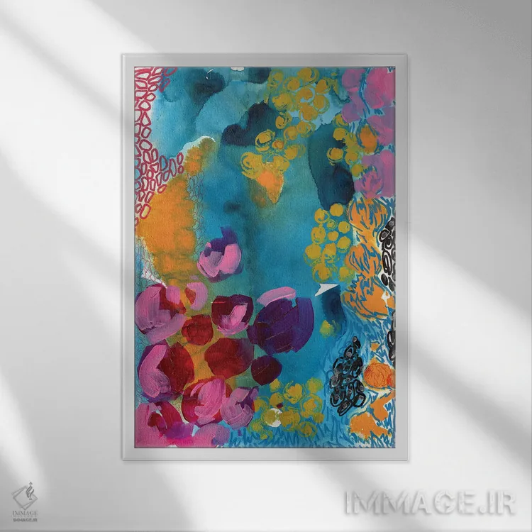 تابلو انتزاعی انتزاعی یک اثر ساشا رابینسون - نمای قابدار سفید