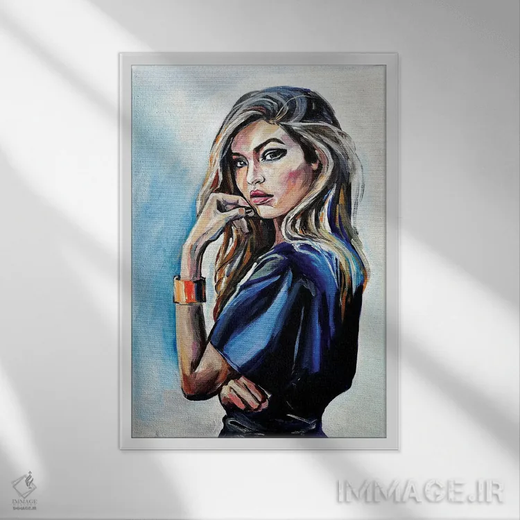 تابلو دکوراتیو جی جی اثر ساشا رابینسون - نمای قابدار سفید