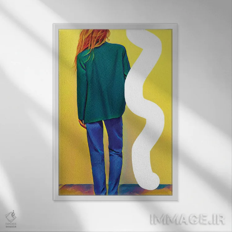 تابلو دکوراتیو با احتیاط قدم برداشتن اثر ساشا رابینسون - نمای قابدار سفید