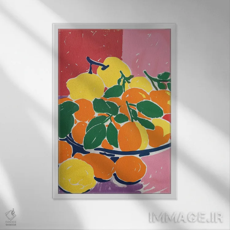 تابلو دکوراتیو لیموها و پرتقال ها اثر ساشا رابینسون - نمای قابدار سفید