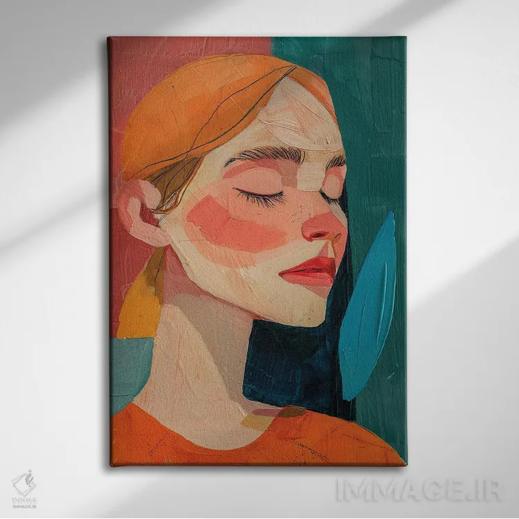 تابلو دکوراتیو پرتره زن احساسی اثر ساشا رابینسون - نمای روبهرو روی دیوار
