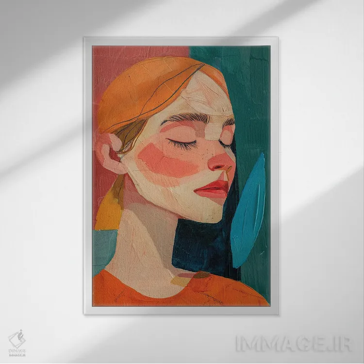 تابلو دکوراتیو پرتره زن احساسی اثر ساشا رابینسون - نمای قابدار سفید