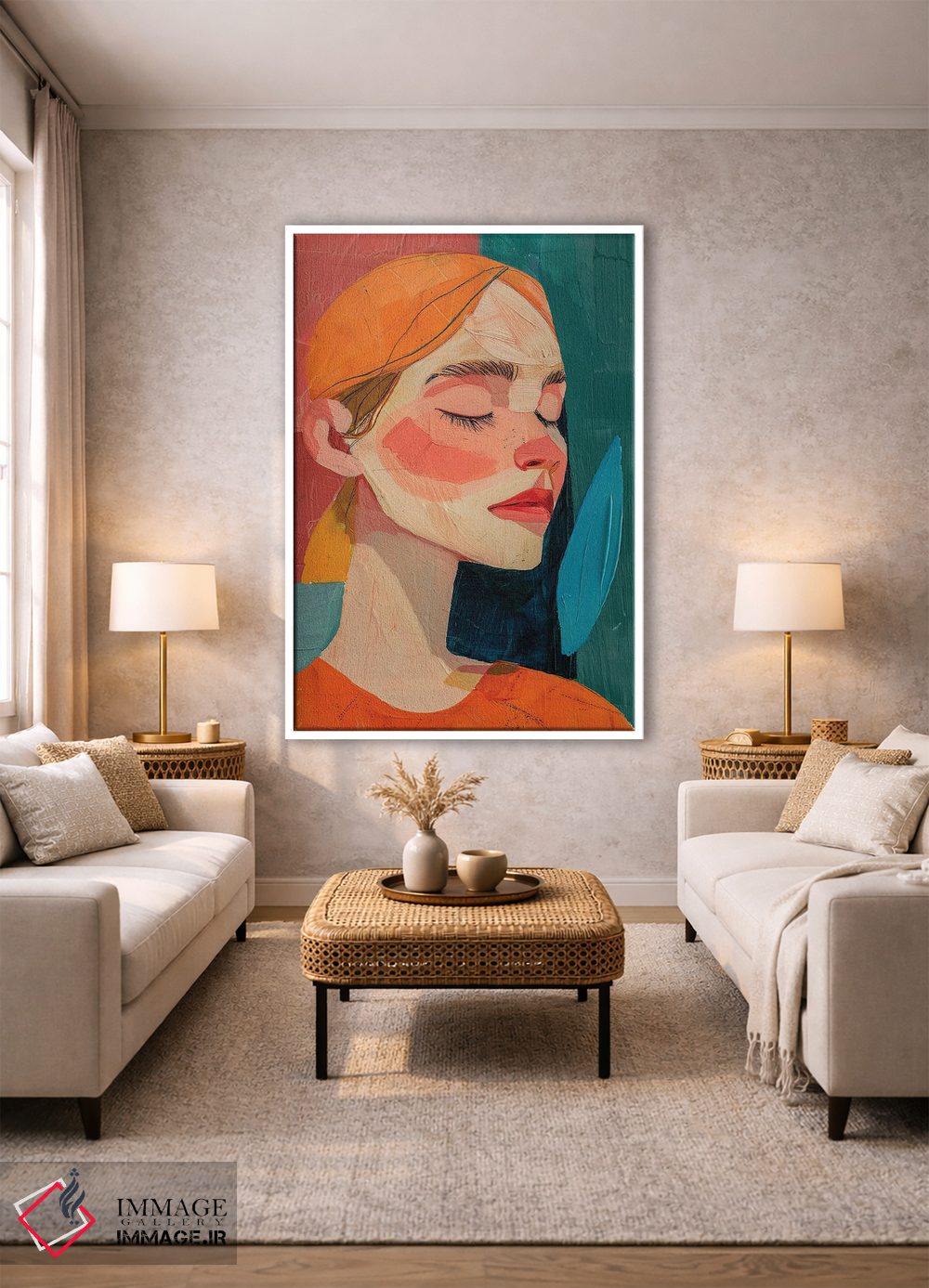 تابلو دکوراتیو پرتره زن احساسی اثر ساشا رابینسون - D1W