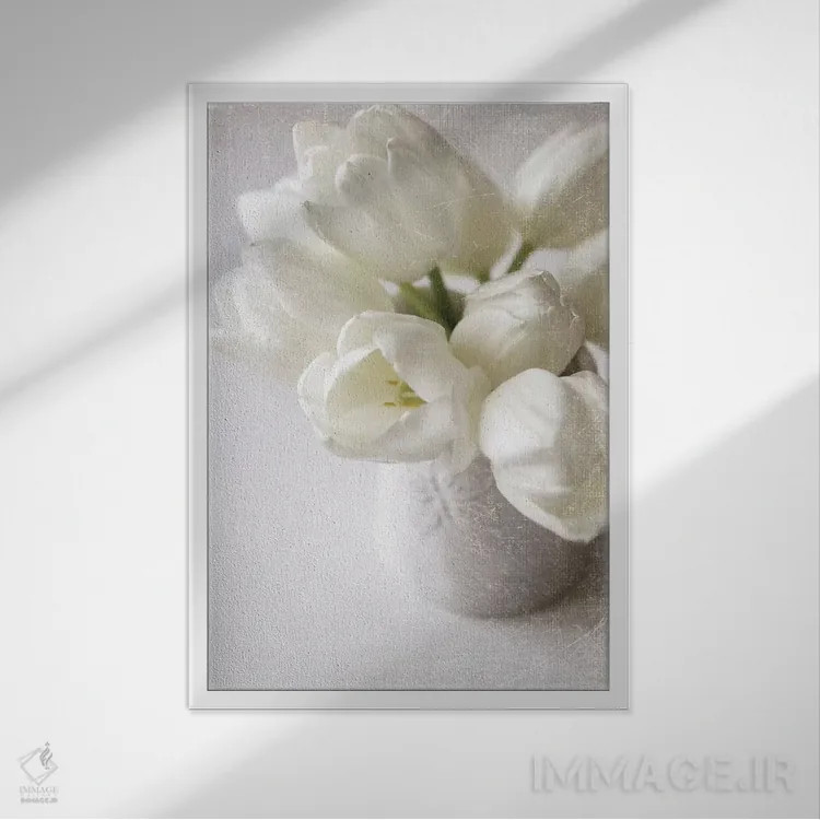 تابلو دکوراتیو نابودی در سفیدپوشی زیبا اثر سارا گاردنر - نمای قابدار سفید