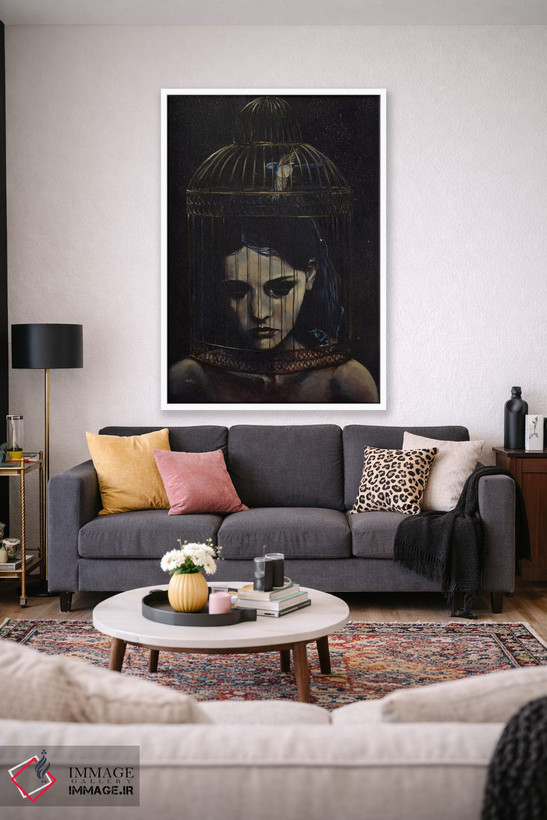 تابلو دکوراتیو قفس زرین اثر سارا ریچز - D1W