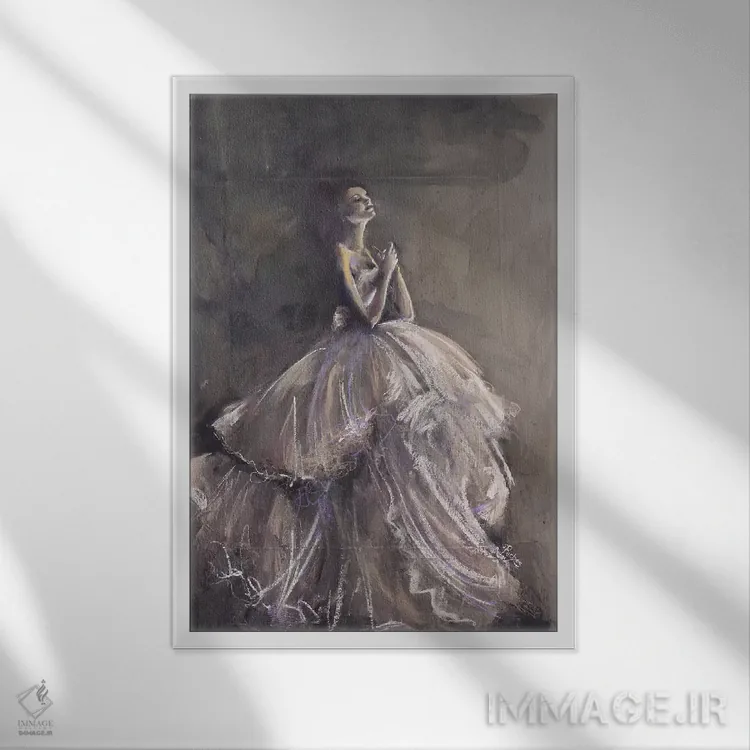 تابلو دکوراتیو وقار اثر سارا ریچز - نمای قابدار سفید