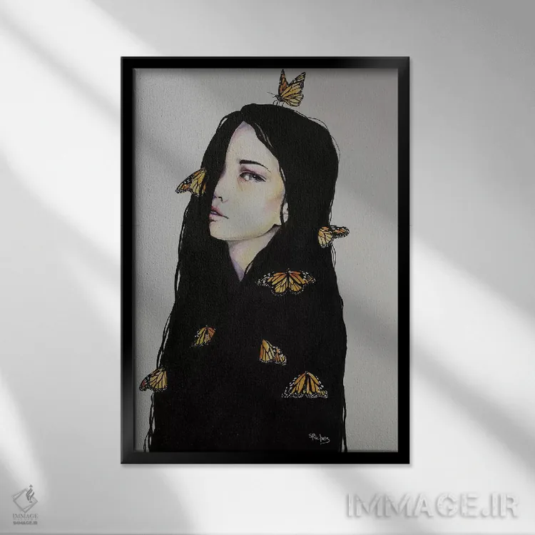 تابلو دکوراتیو ایمان بیاور اثر سارا ریچز - نمای قابدار مشکی