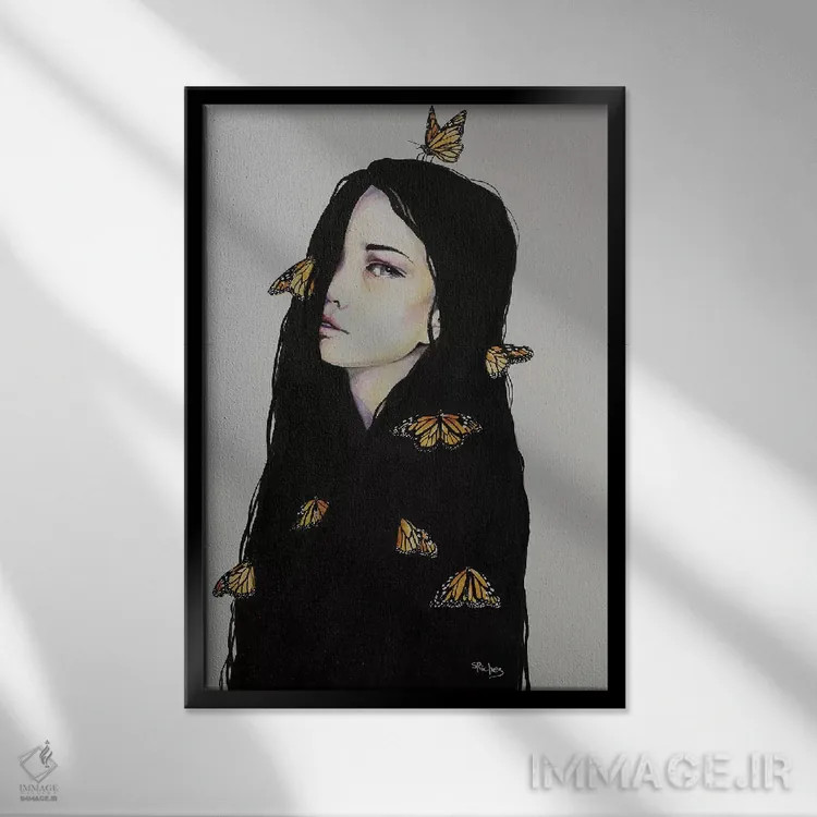 تابلو دکوراتیو ایمان بیاور اثر سارا ریچز - نمای قابدار مشکی