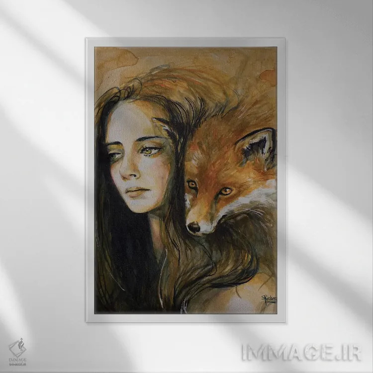 تابلو دکوراتیو چشمان مراقب اثر سارا ریچز - نمای قابدار سفید