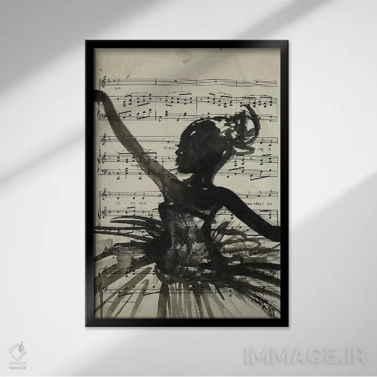 تابلو دکوراتیو رقص اثر سارا ریچز - نمای قابدار مشکی
