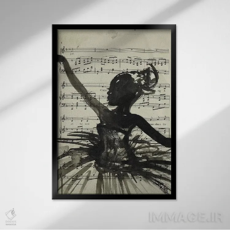 تابلو دکوراتیو رقص اثر سارا ریچز - نمای قابدار مشکی