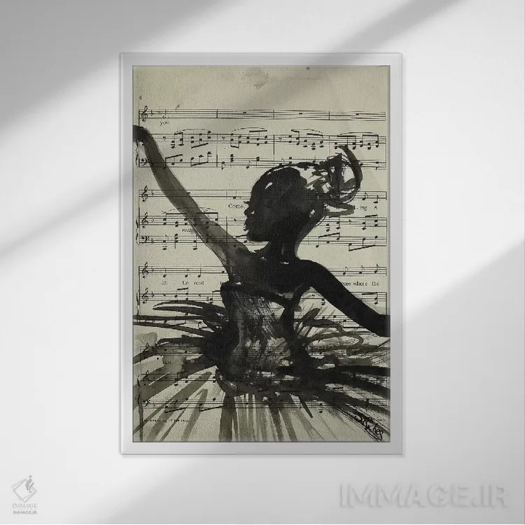 تابلو دکوراتیو رقص اثر سارا ریچز - نمای قابدار سفید