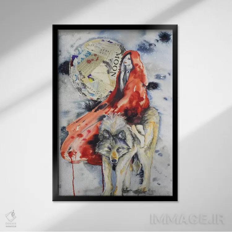 تابلو دکوراتیو ماه نو اثر سارا ریچز - نمای قابدار مشکی