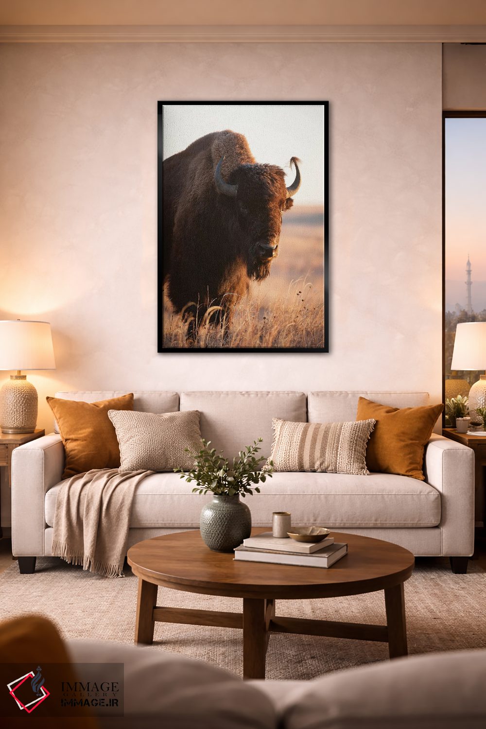 تابلو دکوراتیو Nebraska II,تصویر گاومیش آمریکایی در مزرعه ای نزدیک ولنتاین… اثر جوئل سارتور - D3B