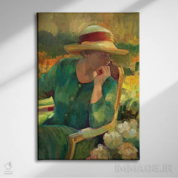 تابلو دکوراتیو تعمق در باغ اثر سالی روزنبام - نمای روبهرو روی دیوار