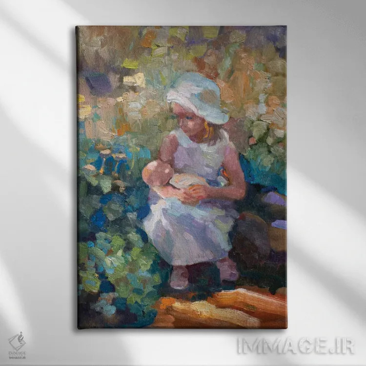 تابلو دکوراتیو لی لی و دالی اثر سالی روزنبام - نمای روبهرو روی دیوار
