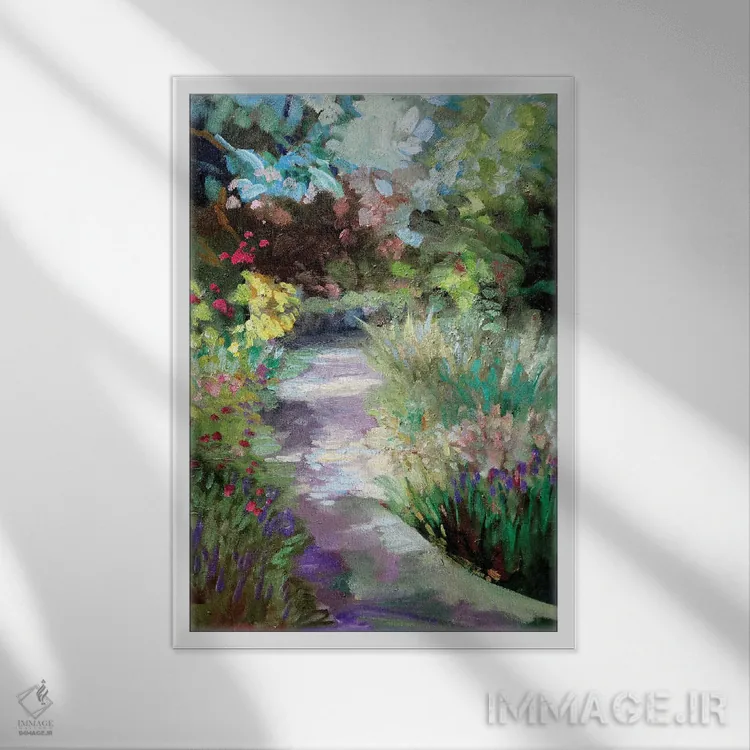 تابلو دکوراتیو مسیر اسطوخودوس اثر سالی روزنبام - نمای قابدار سفید