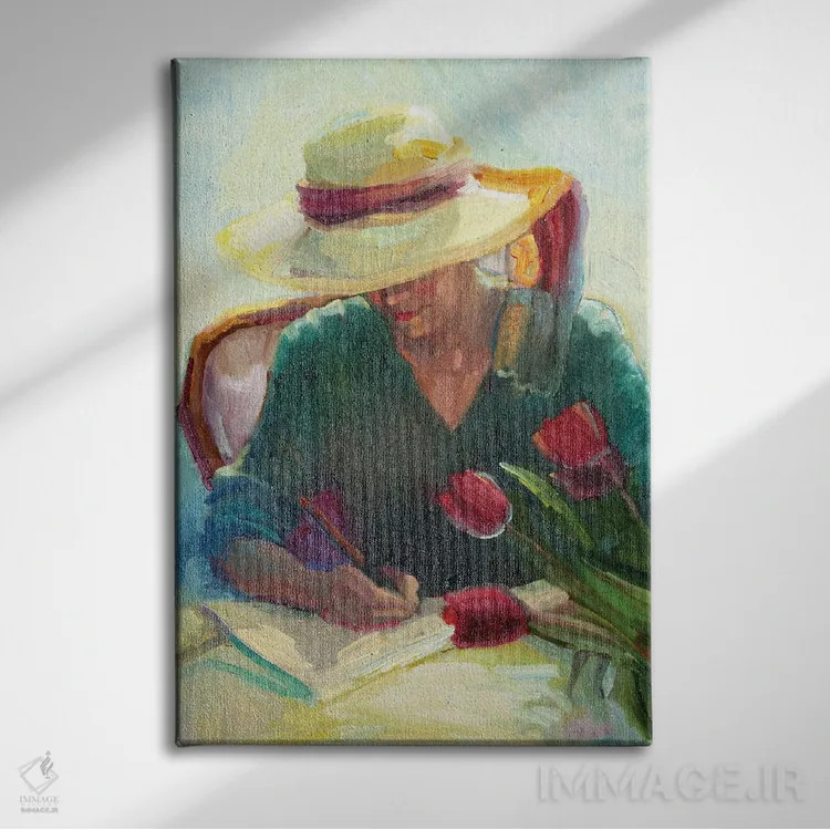 تابلو دکوراتیو یادداشت باغ اثر سالی روزنبام - نمای روبهرو روی دیوار
