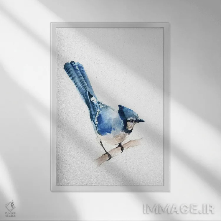 تابلو مدرن جی آبی اثر سوفی روباورف - نمای قابدار سفید