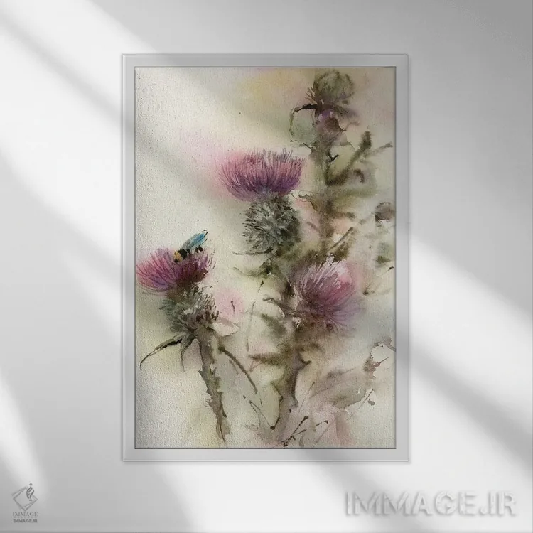 تابلو انتزاعی خارمریم اثر سوفی روباورف - نمای قابدار سفید