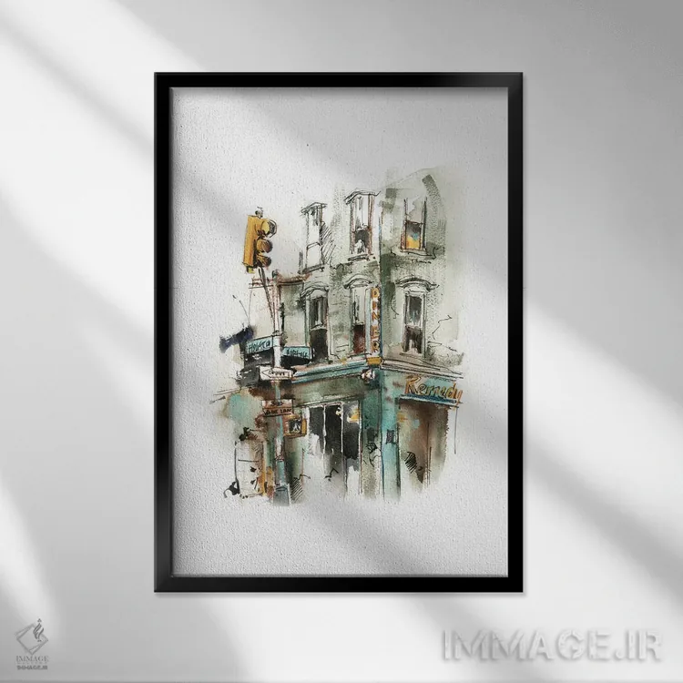 تابلو دکوراتیو طرح نیویورک اثر سوفی روباورف - نمای قابدار مشکی