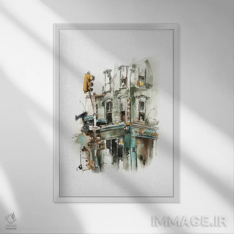 تابلو دکوراتیو طرح نیویورک اثر سوفی روباورف - نمای قابدار سفید