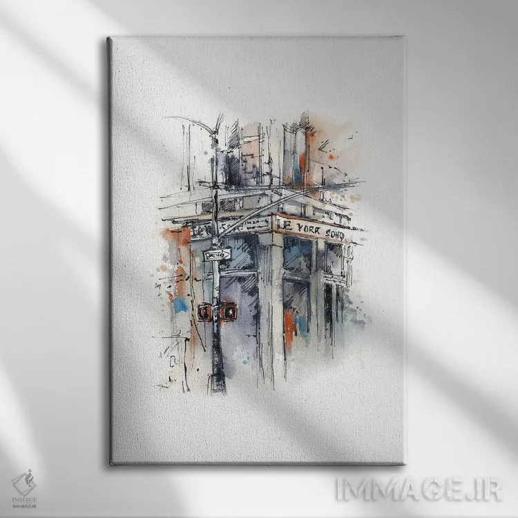 تابلو دکوراتیو تقاطع نیویورک اثر سوفی روباورف - نمای روبهرو روی دیوار