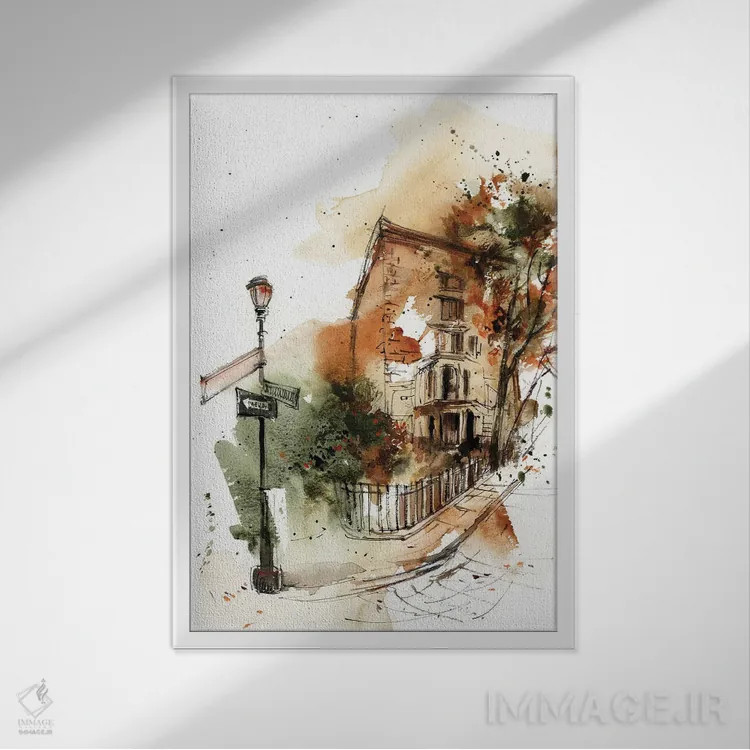 تابلو دکوراتیو طرح معماری اثر سوفی روباورف - نمای قابدار سفید