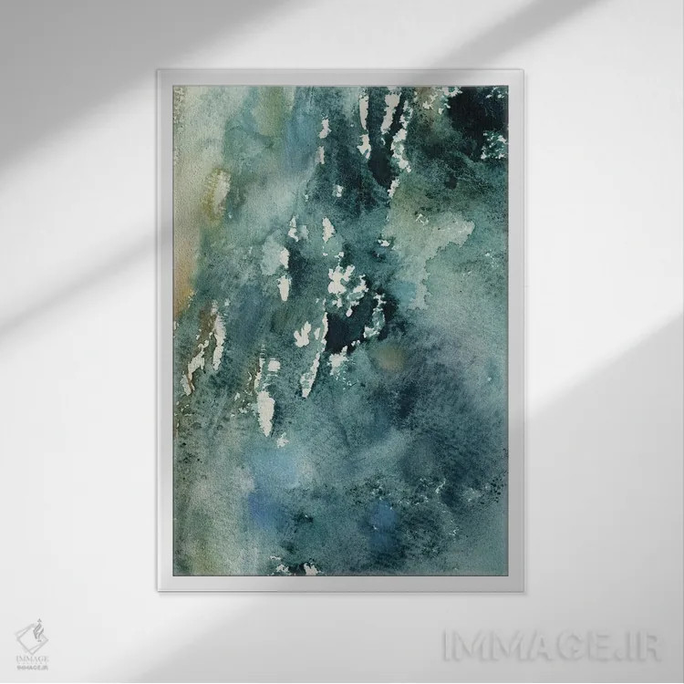 تابلو انتزاعی دریای انتزاعی شماره ۲ اثر سوفی روباورف - نمای قابدار سفید