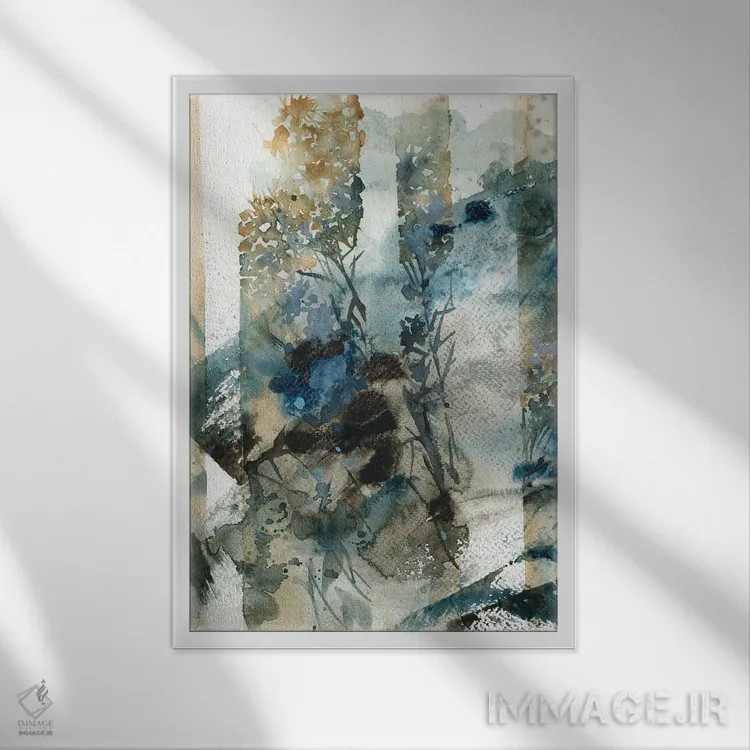 تابلو انتزاعی طبیعت در اطراف شماره ۲ اثر سوفی روباورف - نمای قابدار سفید