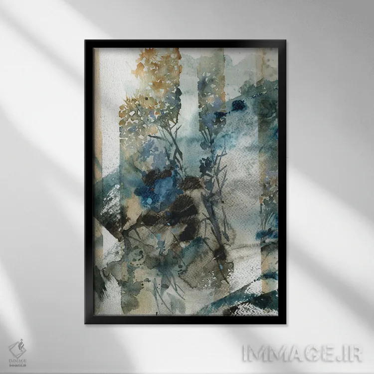 تابلو انتزاعی طبیعت در اطراف شماره ۲ اثر سوفی روباورف - نمای قابدار مشکی