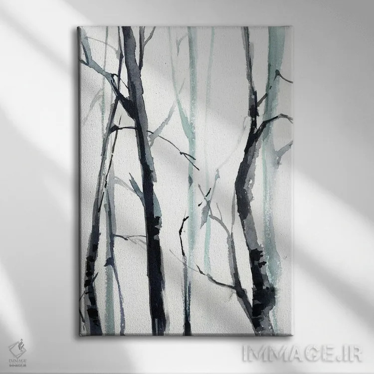 تابلو انتزاعی جنگل شماره ۱ اثر سوفی روباورف - نمای روبهرو روی دیوار