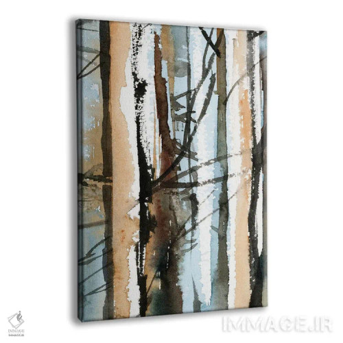 تابلو انتزاعی جنگل توس II اثر سوفی روباورف - نمای پرسپکتیو محصول