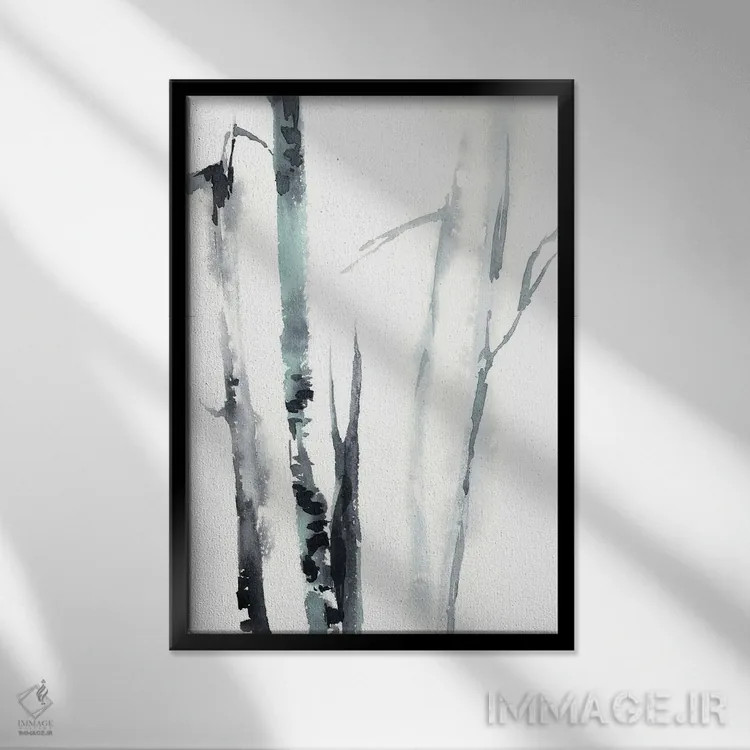 تابلو انتزاعی جنگل شماره ۳ اثر سوفی روباورف - نمای قابدار مشکی