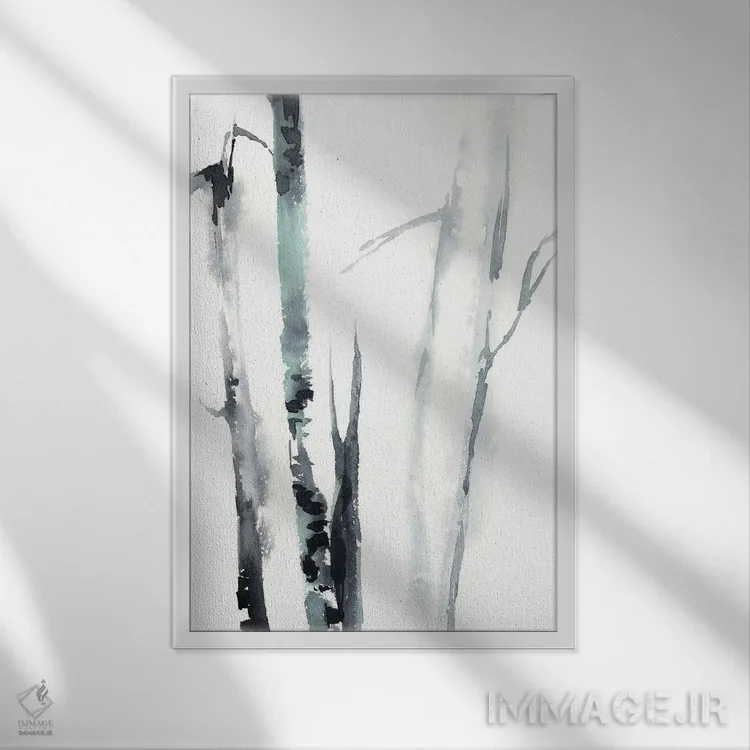 تابلو انتزاعی جنگل شماره ۳ اثر سوفی روباورف - نمای قابدار سفید