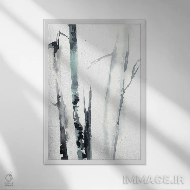 تابلو انتزاعی جنگل شماره ۳ اثر سوفی روباورف - نمای قابدار سفید