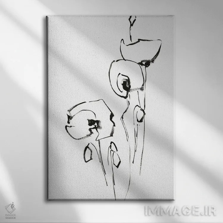 تابلو مینیمال گل های خشخاش III اثر سوفی روباورف - نمای روبهرو روی دیوار