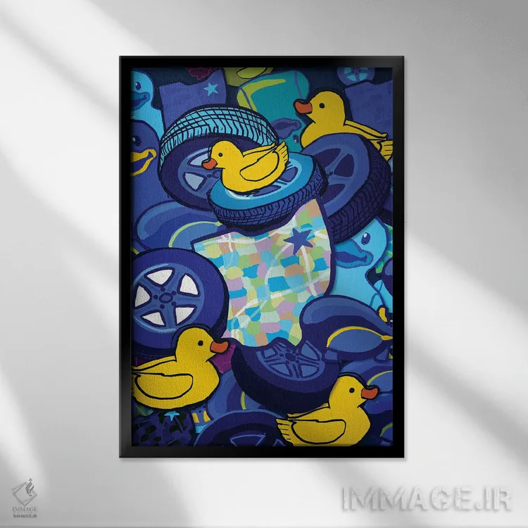 تابلو دکوراتیو Oh Rubber City,آکرون، اوهایو شهر لاستیک اثر آنلی استف کرییشنز - نمای قابدار مشکی