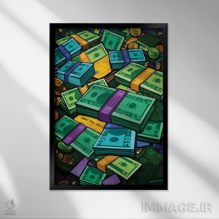 تابلو دکوراتیو پول اثر آنلی استف کرییشنز - نمای قابدار مشکی