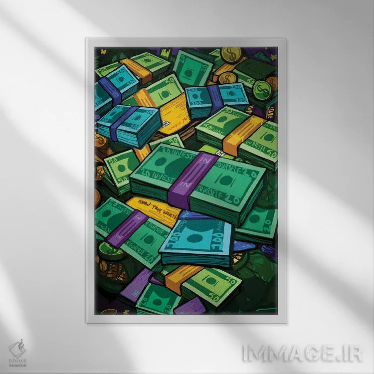 تابلو دکوراتیو پول اثر آنلی استف کرییشنز - نمای قابدار سفید