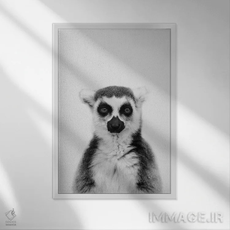 تابلو دکوراتیو لمور اثر سیسی و سب - نمای قابدار سفید