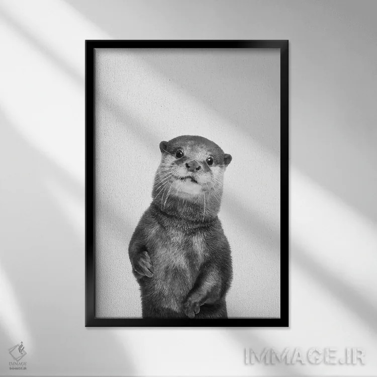 تابلو دکوراتیو سمور اثر سیسی و سب - نمای قابدار مشکی