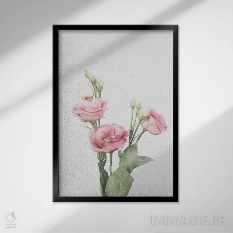 تابلو مینیمال لیزیانتوس II اثر سیسی و سب - نمای قابدار مشکی