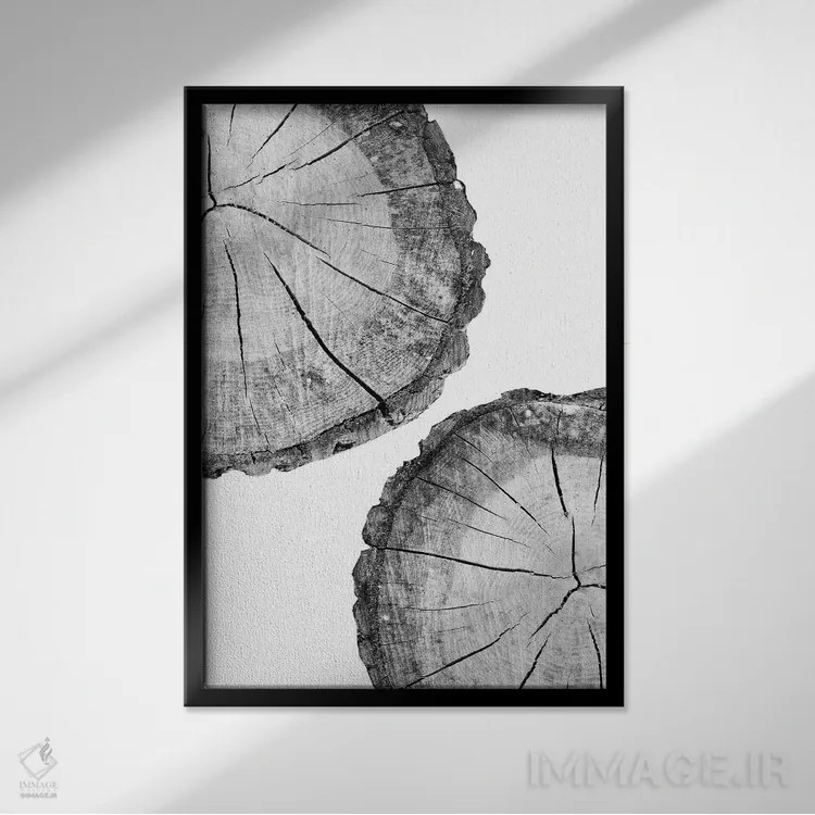 تابلو مینیمال برش چوب اثر سیسی و سب - نمای قابدار مشکی