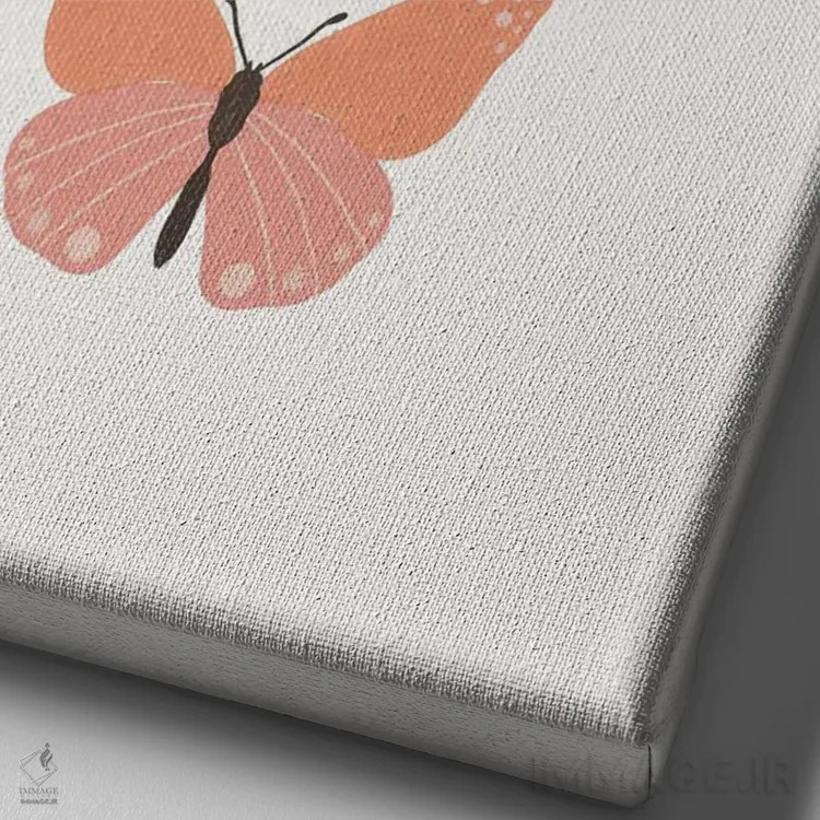 تابلو دکوراتیو تصویرسازی پروانه ها اثر سیسی و سب - نمای نزدیک بافت بوم