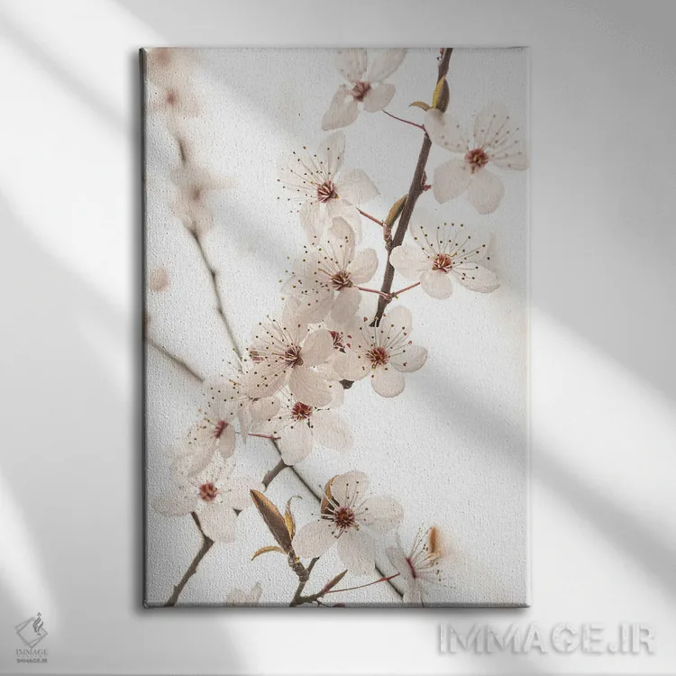 تابلو مینیمال شکوفه اثر سیسی و سب - نمای روبهرو روی دیوار